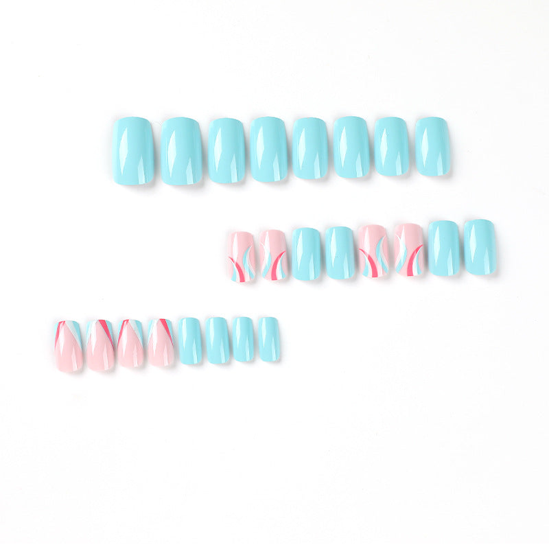 Wholesale Plastic Blue and White Powder Splicing Nail Enhancement Patches